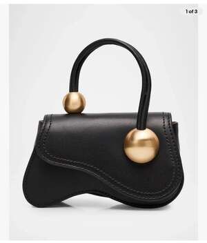 Cult Gaia Kazia Nano Crossbody Bag in Black Leather